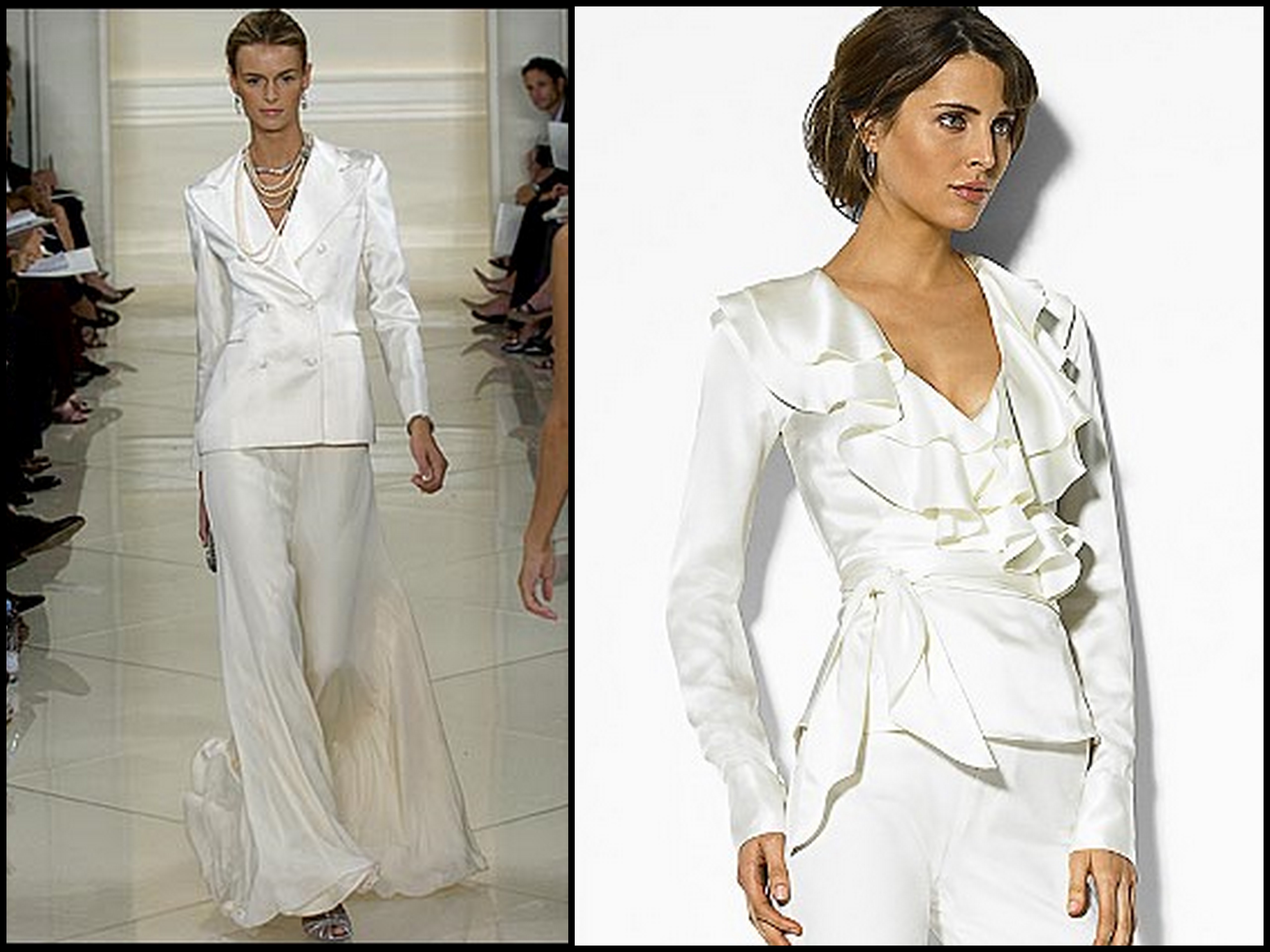 womens white wedding pants suits